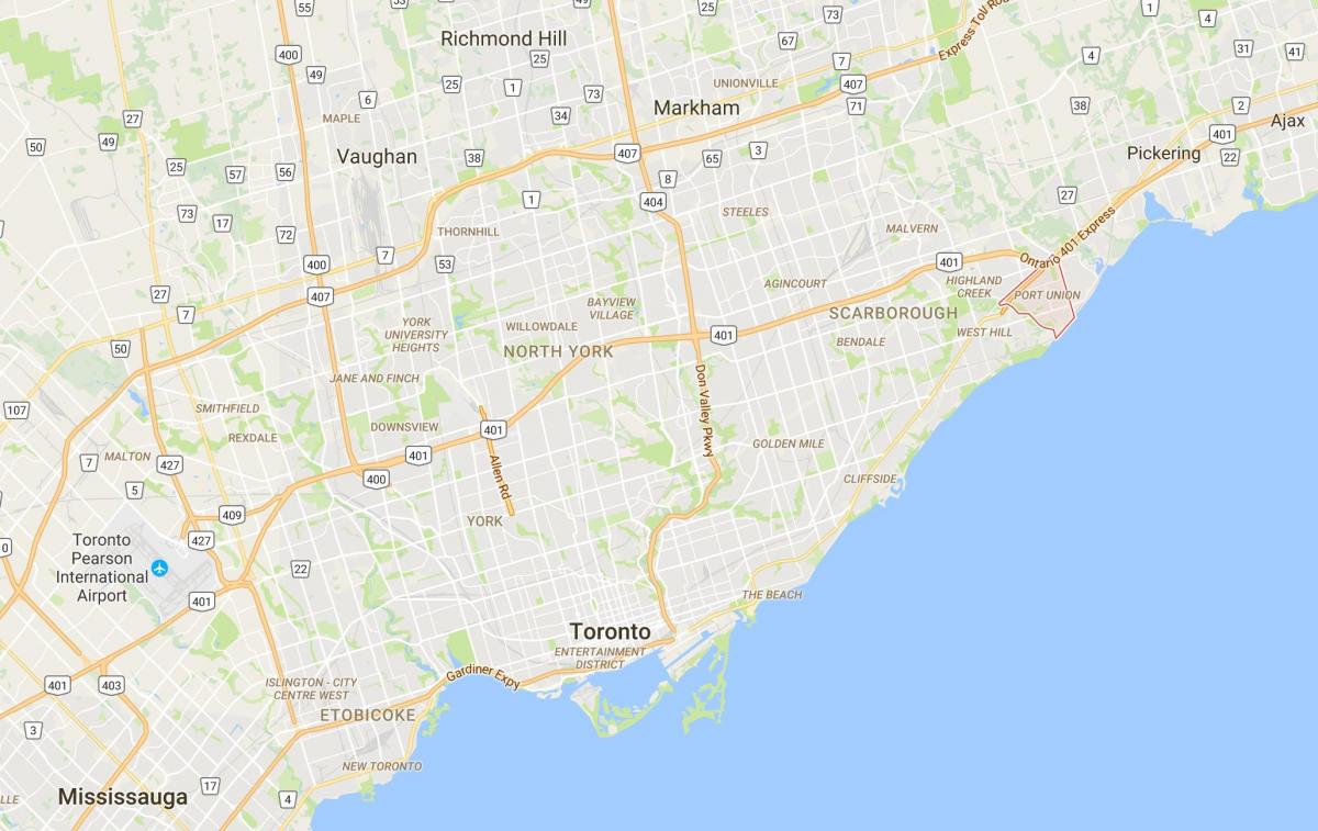 Ramani ya Bandari Umoja wilaya ya Toronto