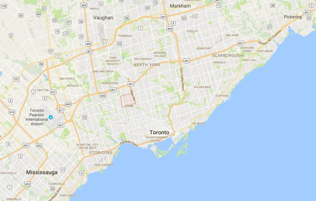 Ramani ya Briar Hill–Belgravia wilaya ya Toronto