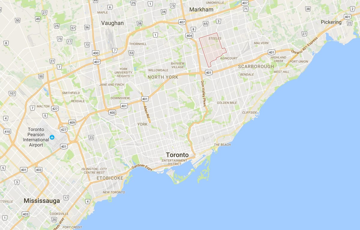 Ramani ya L'Amoreaux wilaya ya Toronto