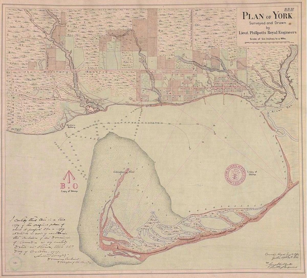 Ramani ya nchi ya York, Toronto 1787-1884