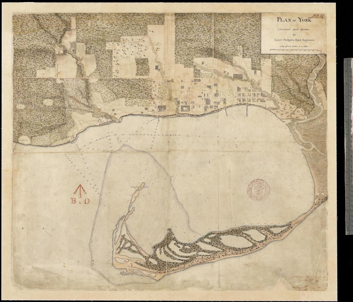 Ramani ya nchi ya York, Toronto kwanza centure 1787-1884