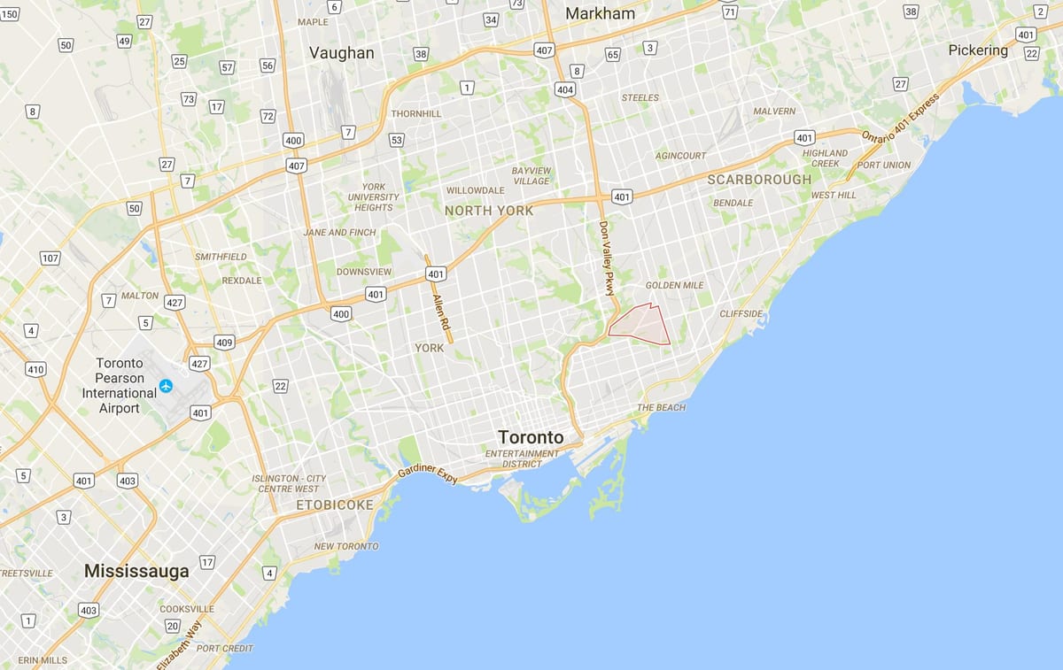 Ramani ya o'connor–Parkview wilaya ya Toronto