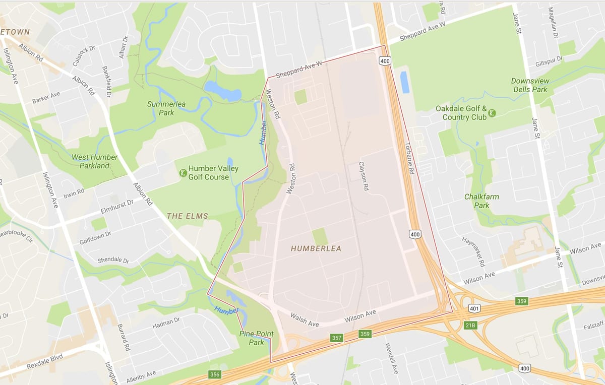 Ramani ya Pelmo Park – Humberlea kitongoji Toronto