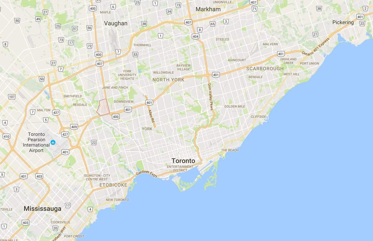 Ramani ya Pelmo Park – Humberlea wilaya ya Toronto