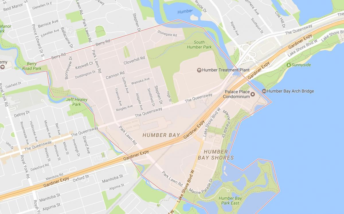 Ramani ya Stonegate-Queensway kitongoji kitongoji Toronto