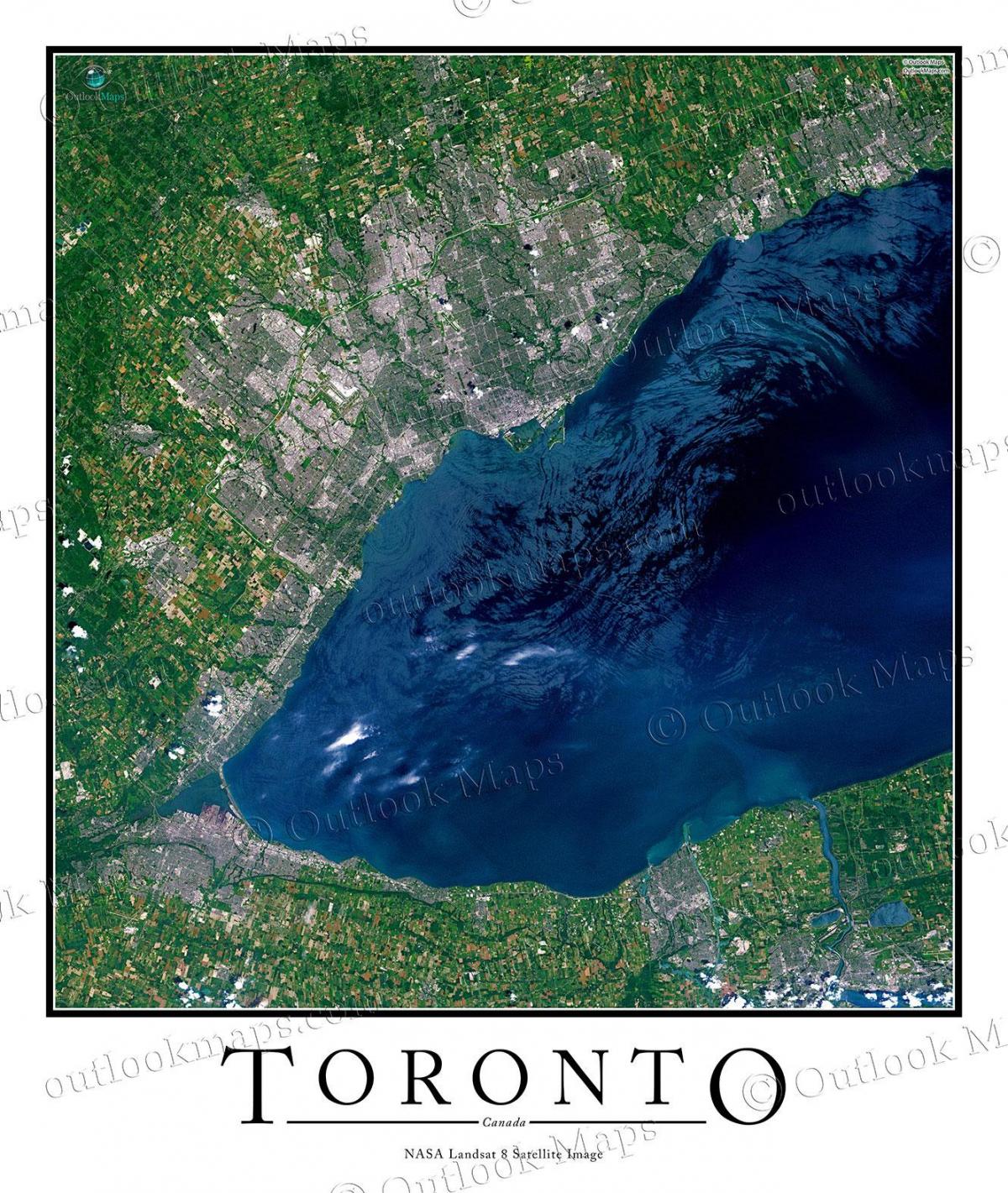 Ramani ya Toronto ziwa Ontario satellite