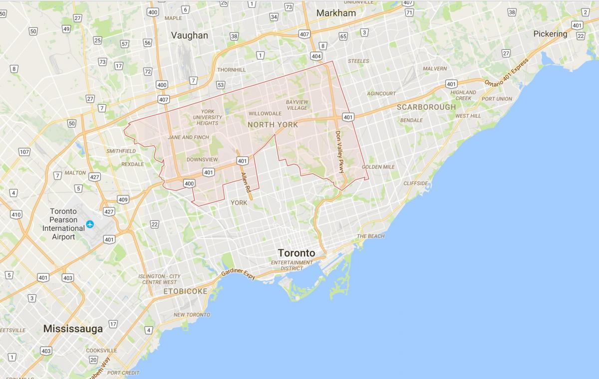 Ramani ya Uptown Toronto wilaya ya Toronto