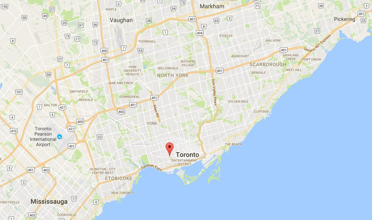 Ramani ya Utatu–Bellwoods wilaya ya Toronto