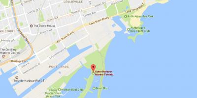 Ramani ya Nje harbour marina Toronto