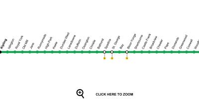 Ramani ya Toronto subway line 2 Bloor-Danforth