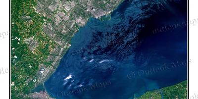 Ramani ya Toronto ziwa Ontario satellite